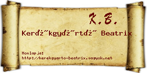 Kerékgyártó Beatrix névjegykártya